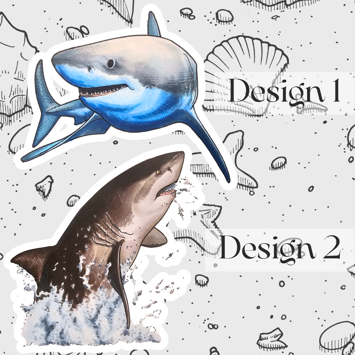 Great White Shark Stickers