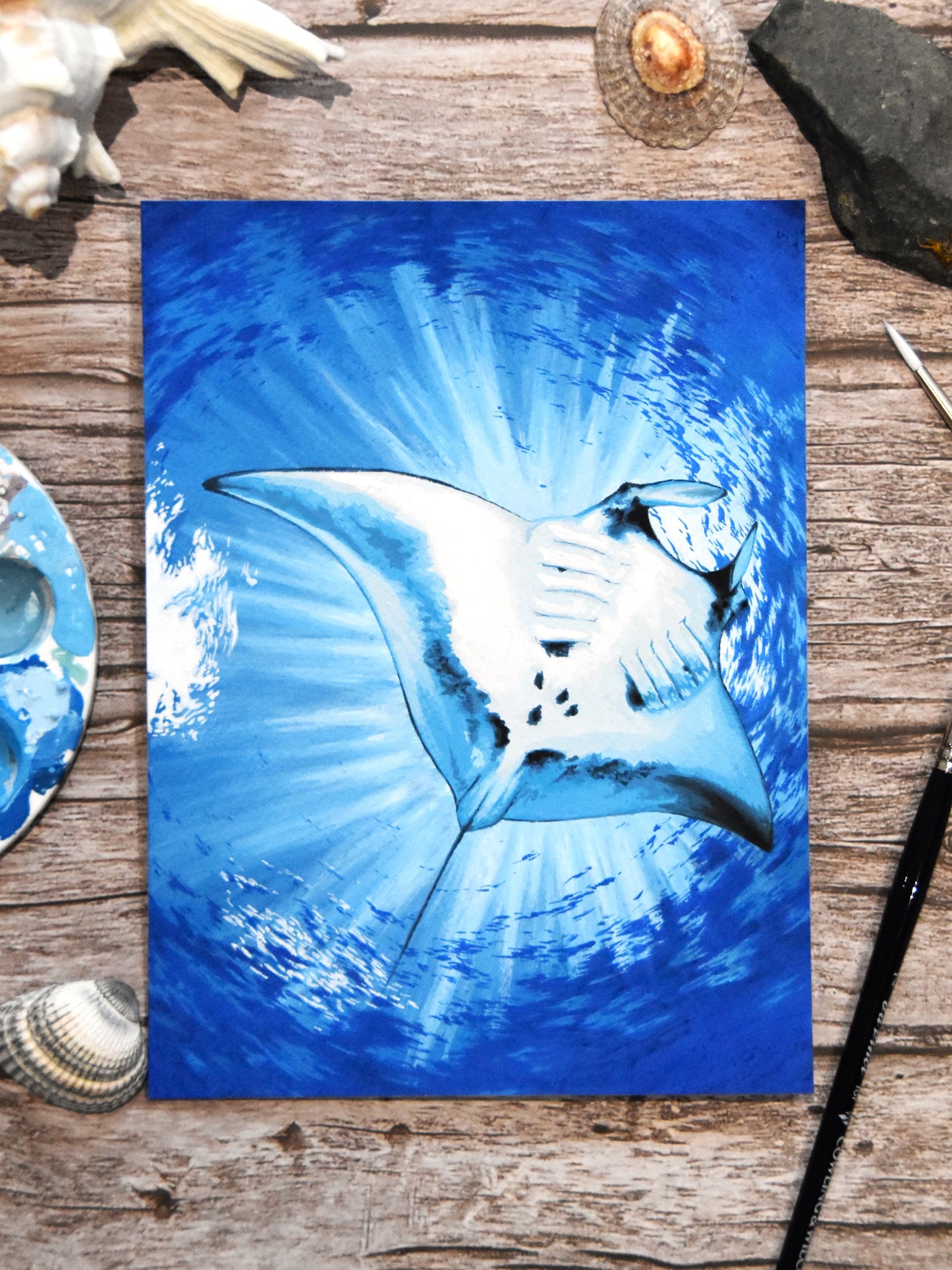 "Oceanic Manta Ray" Original Painting