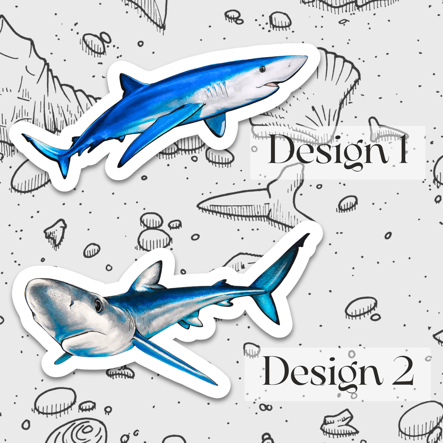 Blue Shark Stickers