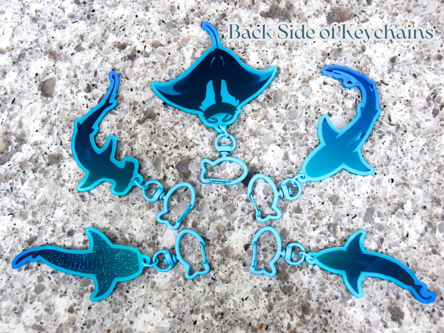 Underwater Shark & Ray Keychains