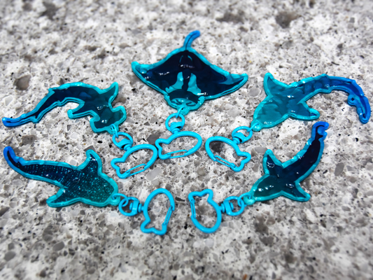 Underwater Shark & Ray Keychains