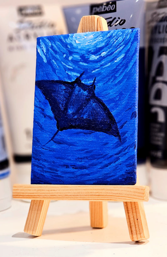 "Oceanic Manta Ray Abstract" Original ACEO
